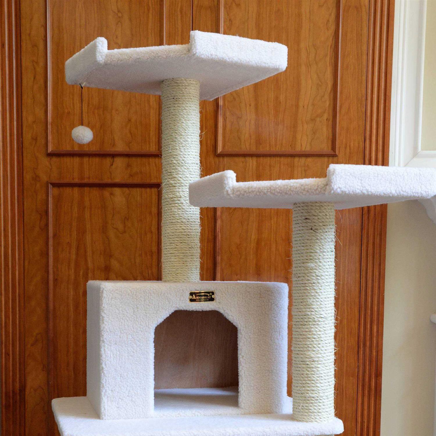 Armarkat B7801 Classic Real Wood Cat Tree In Ivory - Nail Gallerys