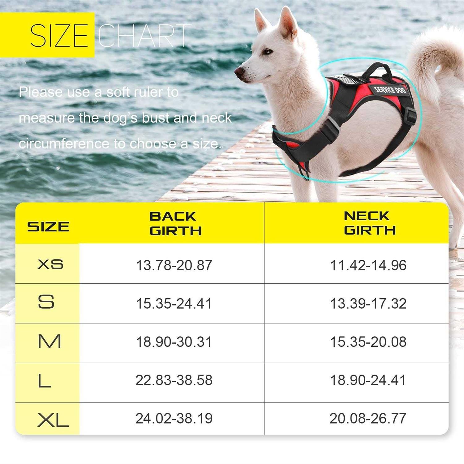 Demigreat Service Dog Harness Reflective Dog Vest Harness with 5 PCS Patches - Nail Gallerys