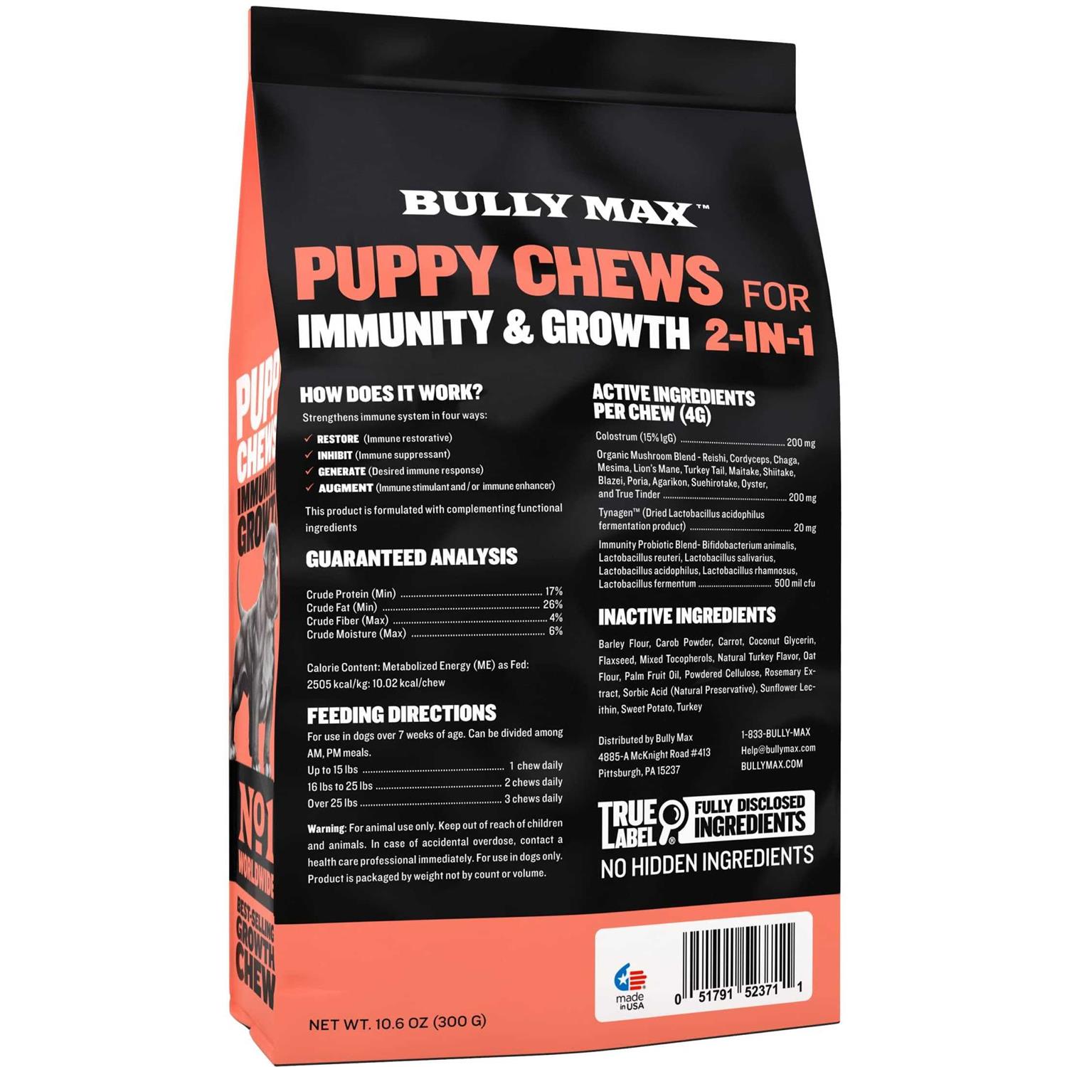 Bully Max 2-in-1 Puppy Chews for Immunity and Growth - Nail Gallerys