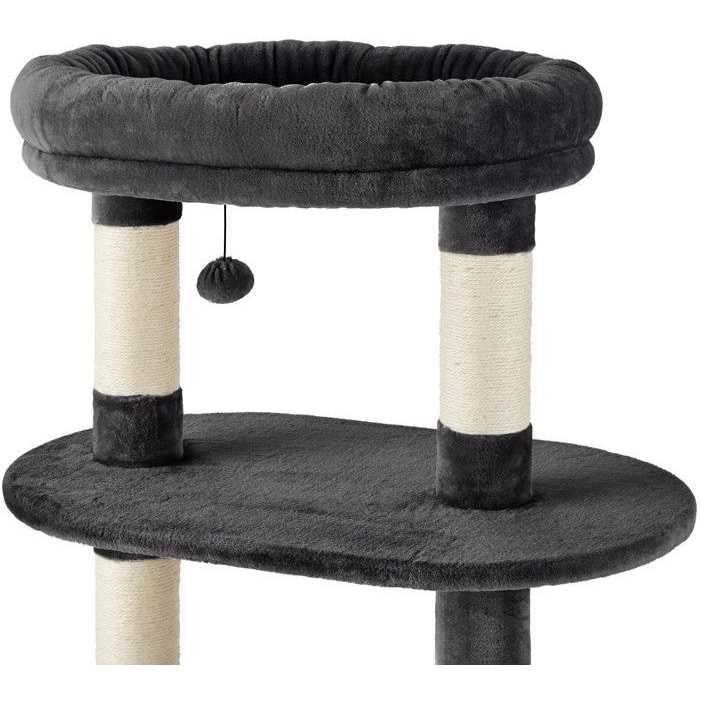Frisco 59.5-in Heavy Duty Faux Fur Cat Tree Condo - Nail Gallerys