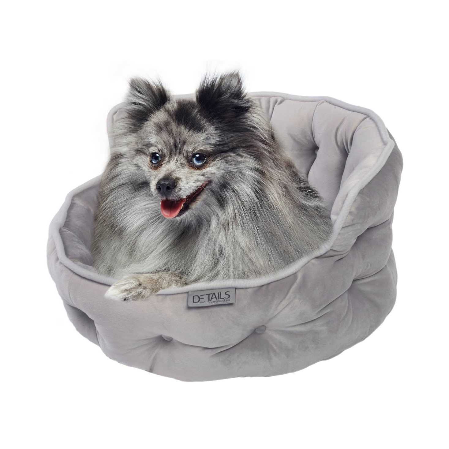 Precious Tails Ultra Plush Mini Tufted Velvet Round Cuddler Pet Bed - Nail Gallerys