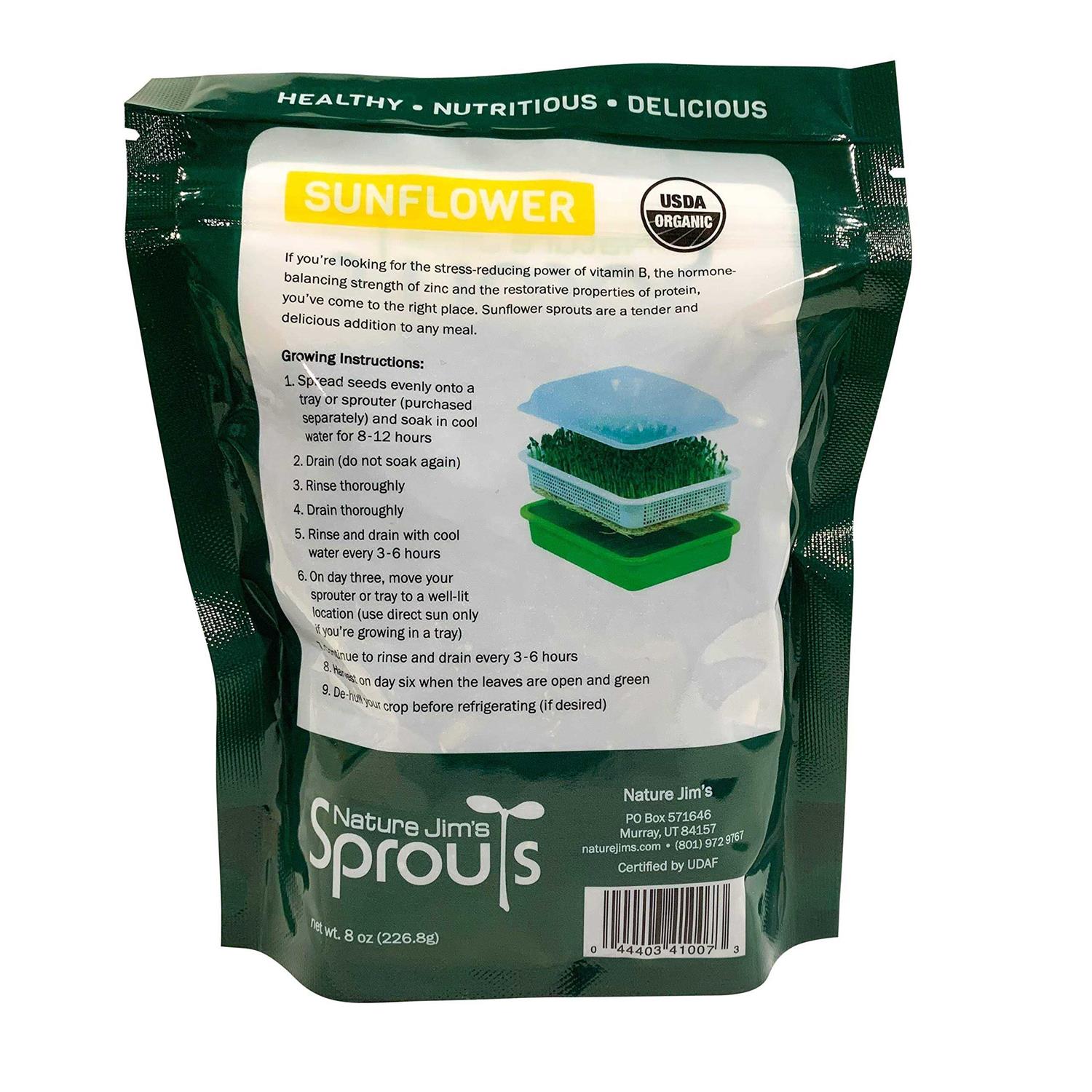 Nature Jims Sprouts Sunflower Seeds Certified Organic Black Oil Sunflower Sprouts for Soups - Nail Gallerys