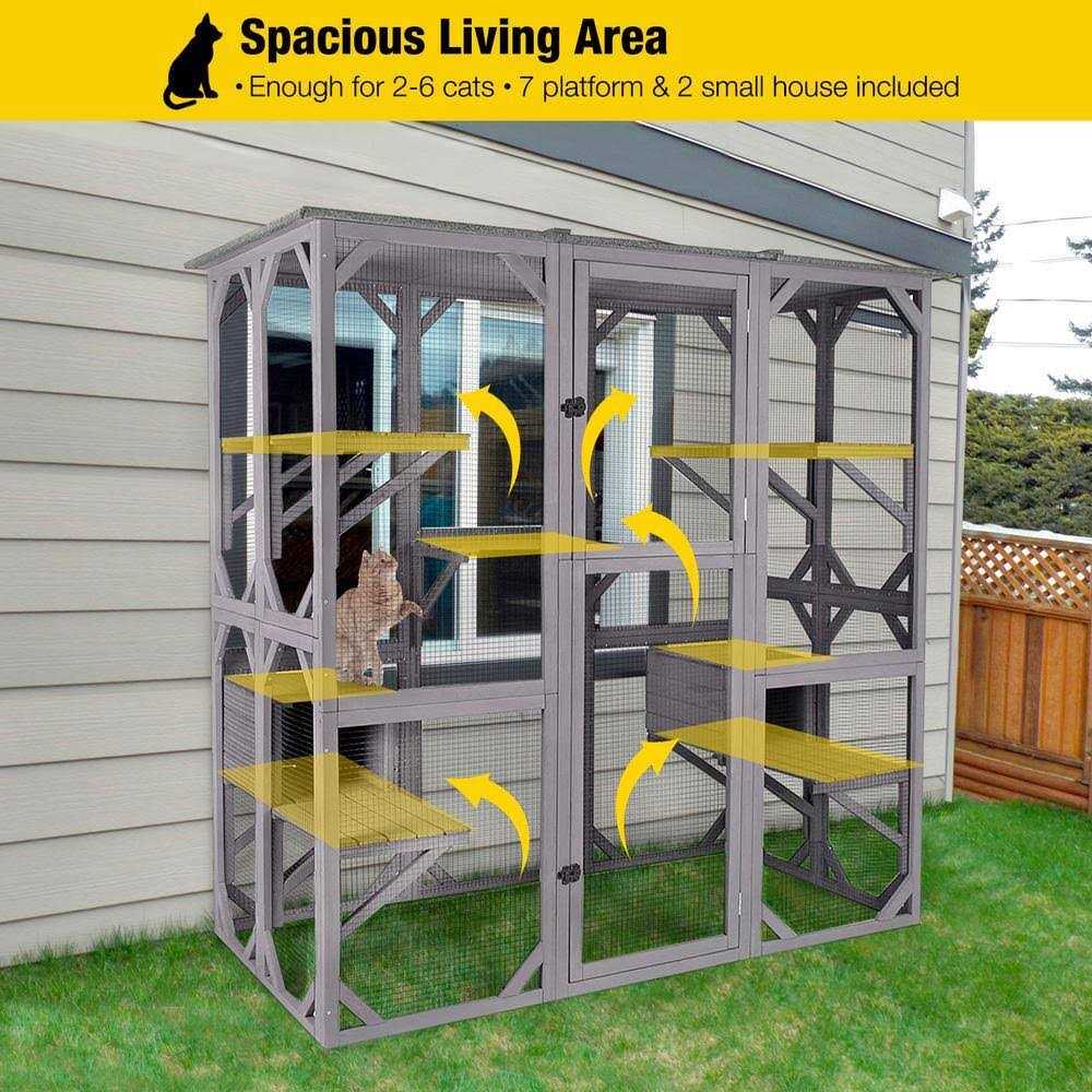 aivituvin Walk-in Extra Large Outdoor Cat Enclosure Connected To House AIR37 - Nail Gallerys
