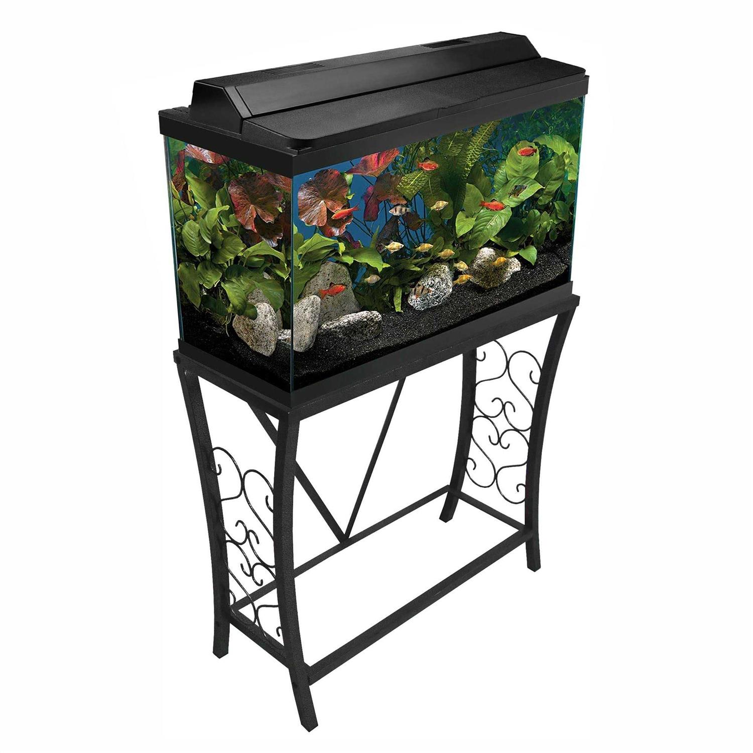 Aquatic Fundamentals Black Scroll Aquarium Stand - Nail Gallerys
