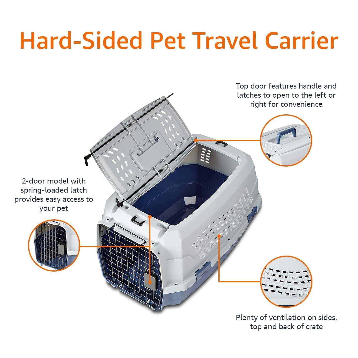 Amazon Basics Basics Two-Door Top-Load Hard-Sided Pet Travel Carrier - Nail Gallerys