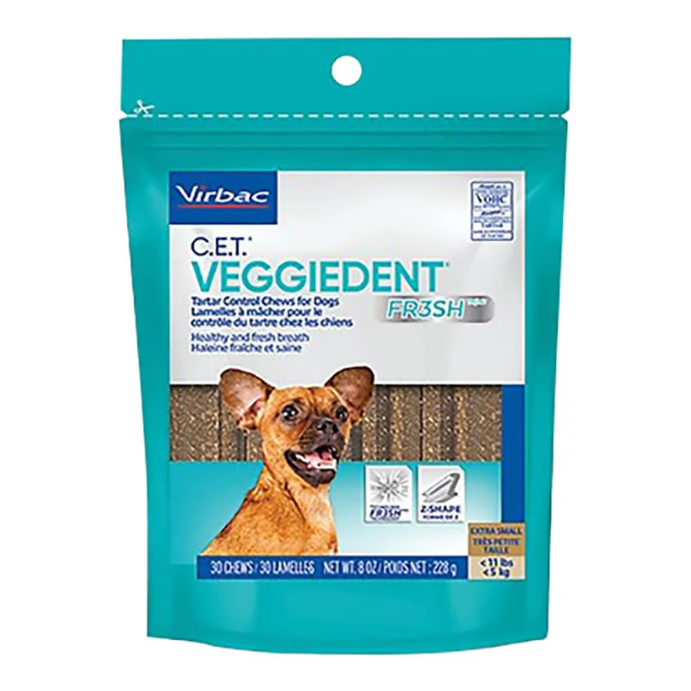 Virbac C.E.T. VeggieDent Fr3sh Dental Chews - Nail Gallerys