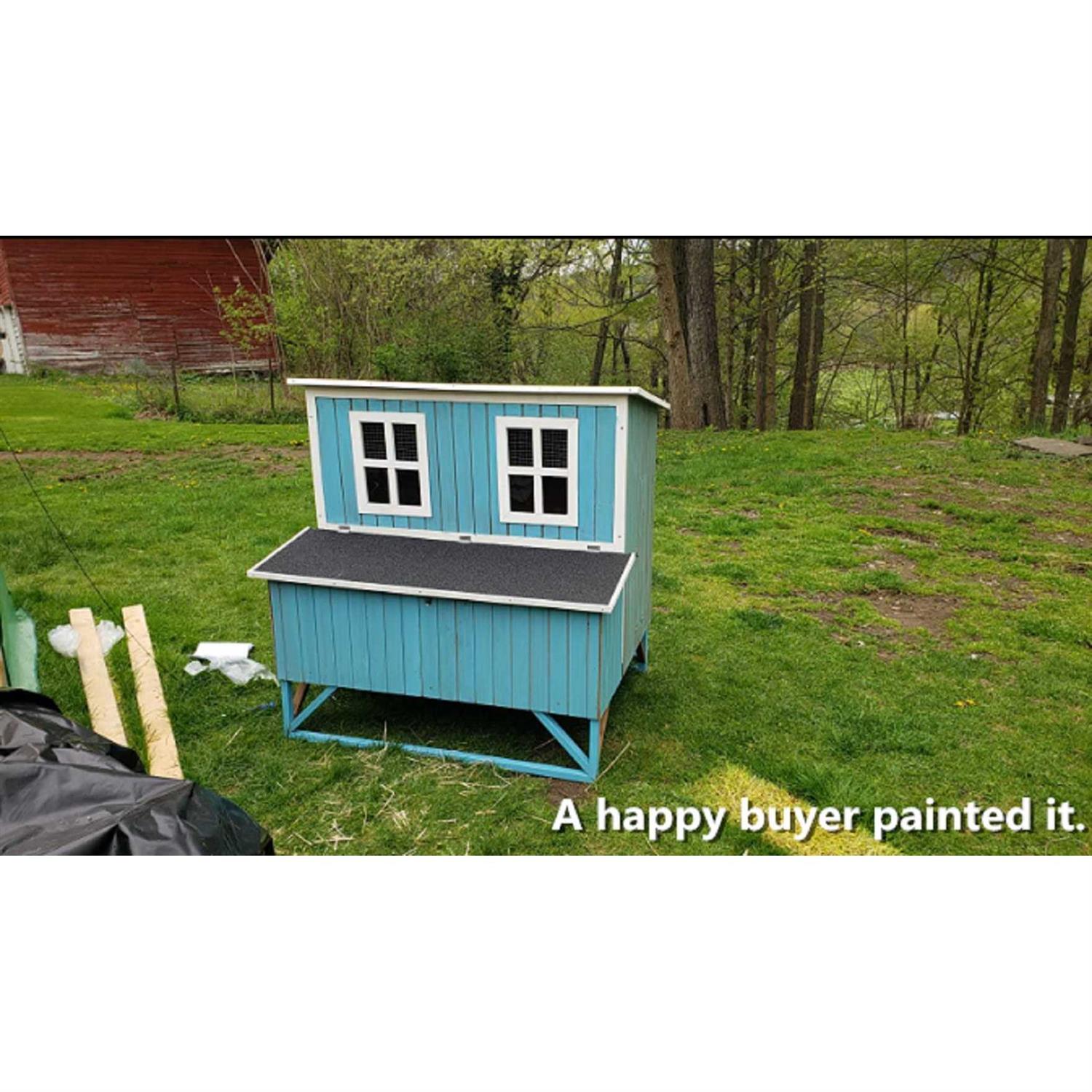 Omitree Large Wood Chicken Coop Hen House 4-8 Chickens 4 Nesting Box - Nail Gallerys