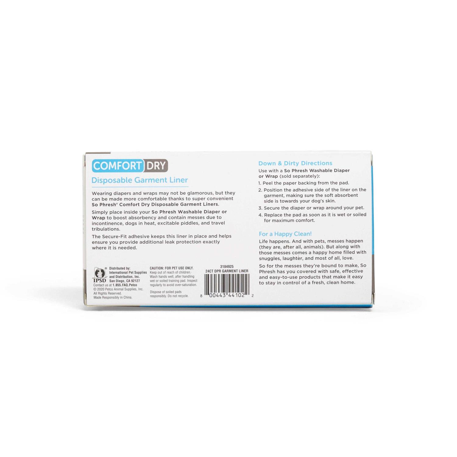 So Phresh Comfort Dry Disposable Dog Garment Liners - Nail Gallerys