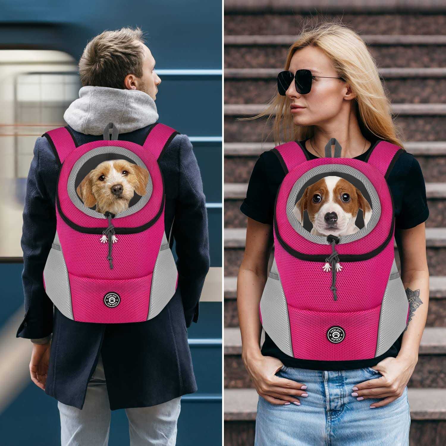 YESLAU Dog Backpack Carrier Pet Carrier for Small Medium Dogs Travel Bag Front Pack Breathable Adjustable with Safety Reflective Strips for Hiking - Nail Gallerys