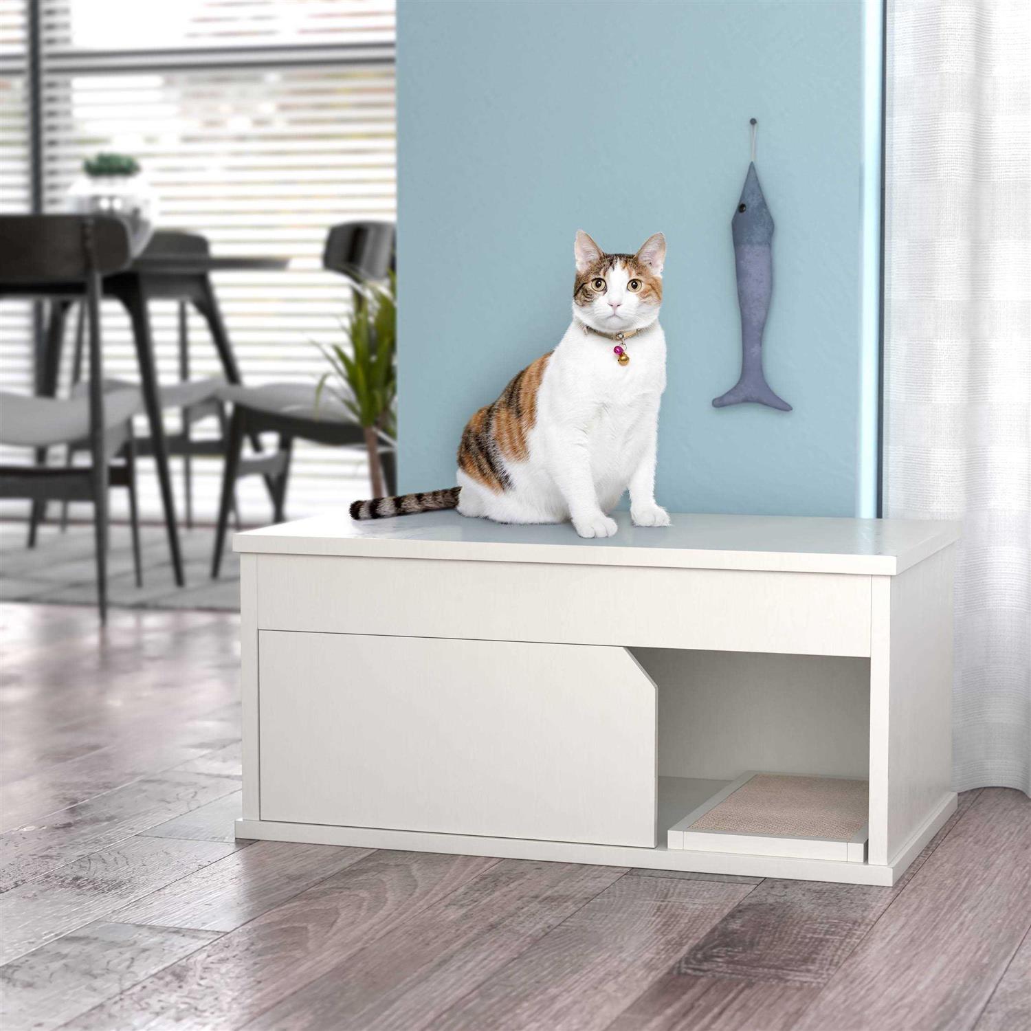 Way Basics Cat Litter Box Enclosure One Door - Nail Gallerys