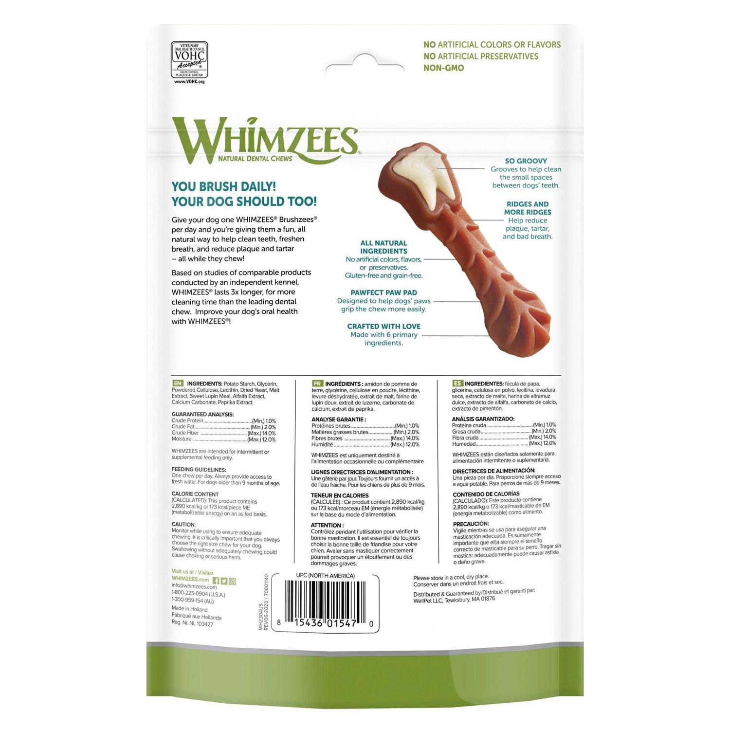 Whimzees Brushzees Dental Treats - Nail Gallerys