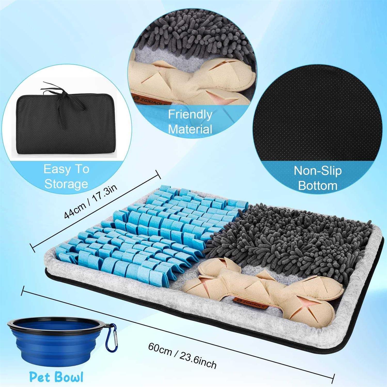 ZGXIAOLE Snuffle Mat for Dogs, Interactive Feed Mat for Boredom, 17.3×23.6 Pet Foraging Mat for Smell Training and Slow Eating with Stress Relief - Nail Gallerys