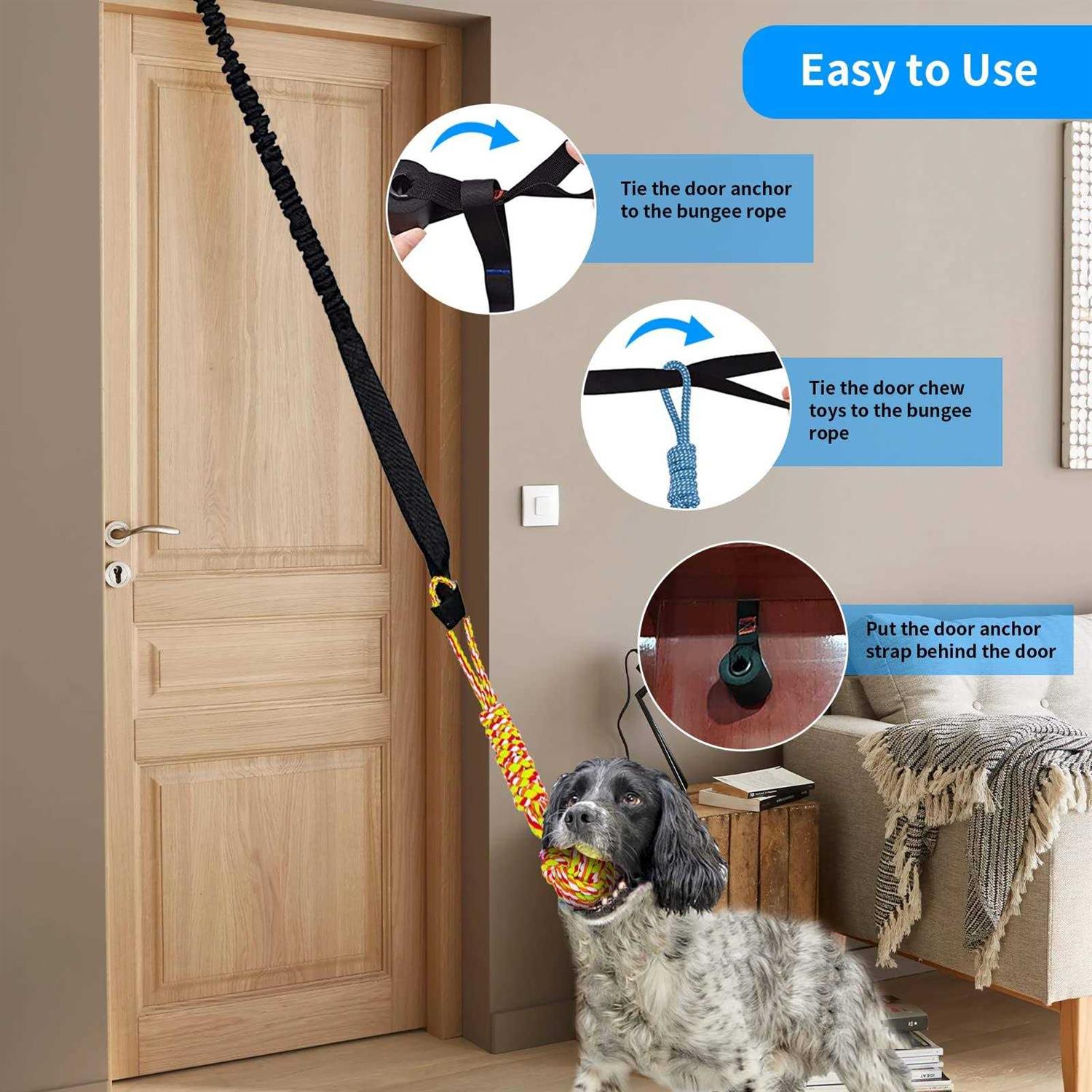 5PCS Spring Pole Dog Rope Toys Tree Bungee Hanging Dog Toys Indoor Outdoor Dog Bungee Tug Interactive Exercise Toys - Nail Gallerys