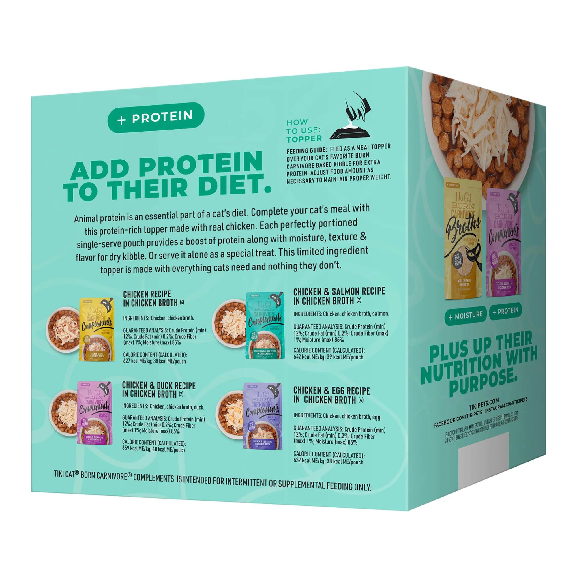 Tiki Cat Born Carnivore Complements Wet Cat Food Topper, Variety Pack - Nail Gallerys