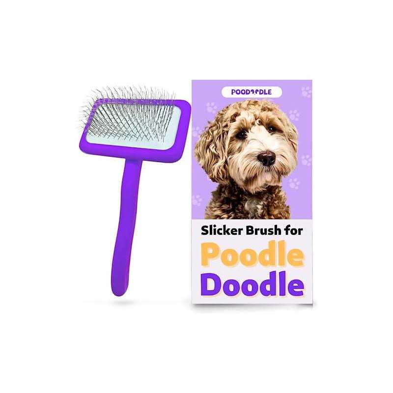 poodoodle poodle & doodle brush long pin wood Dog brush for long haired dogs - Nail Gallerys