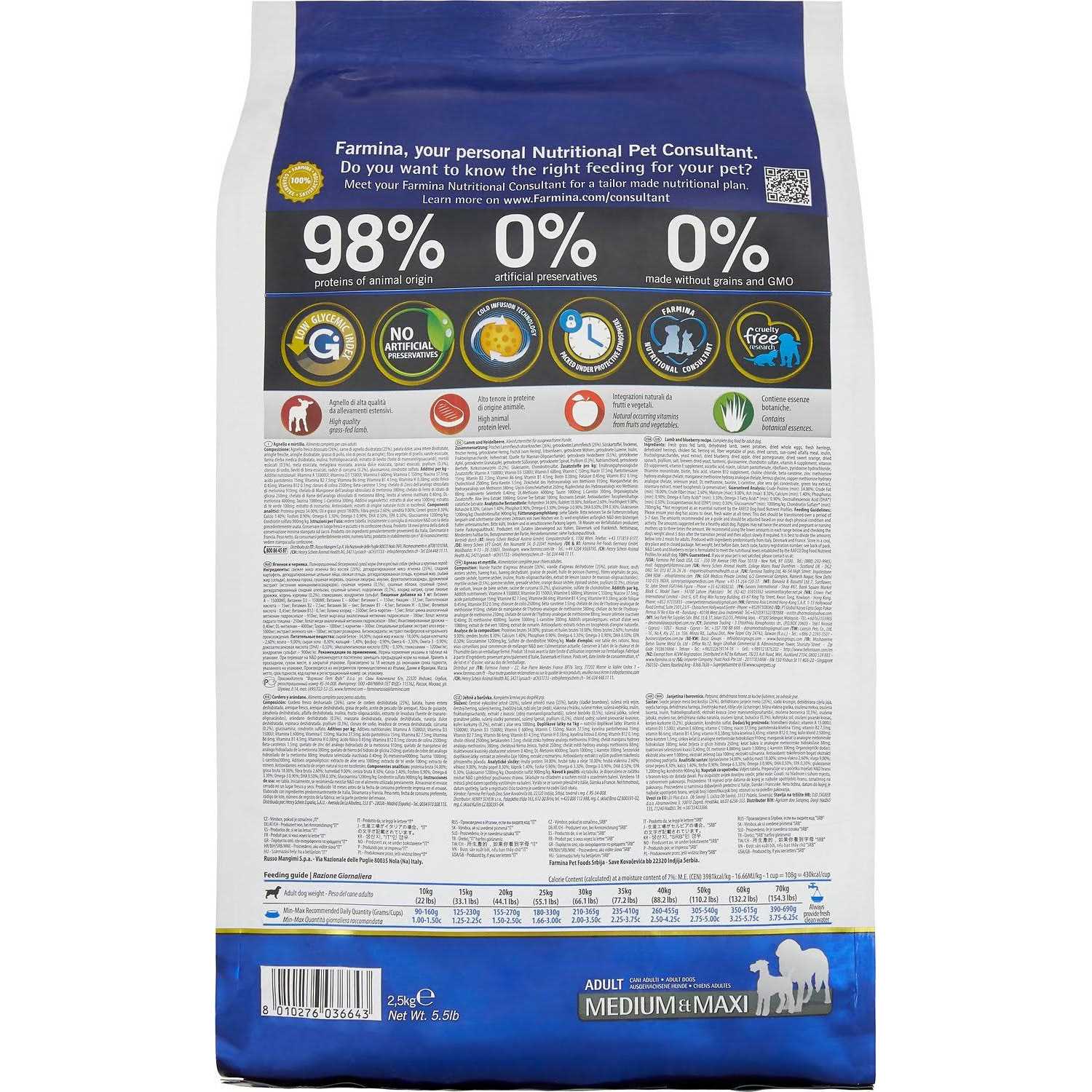 Farmina N&D Prime Adult Lamb & Blueberry Grain Free Dry Dog Food - Nail Gallerys