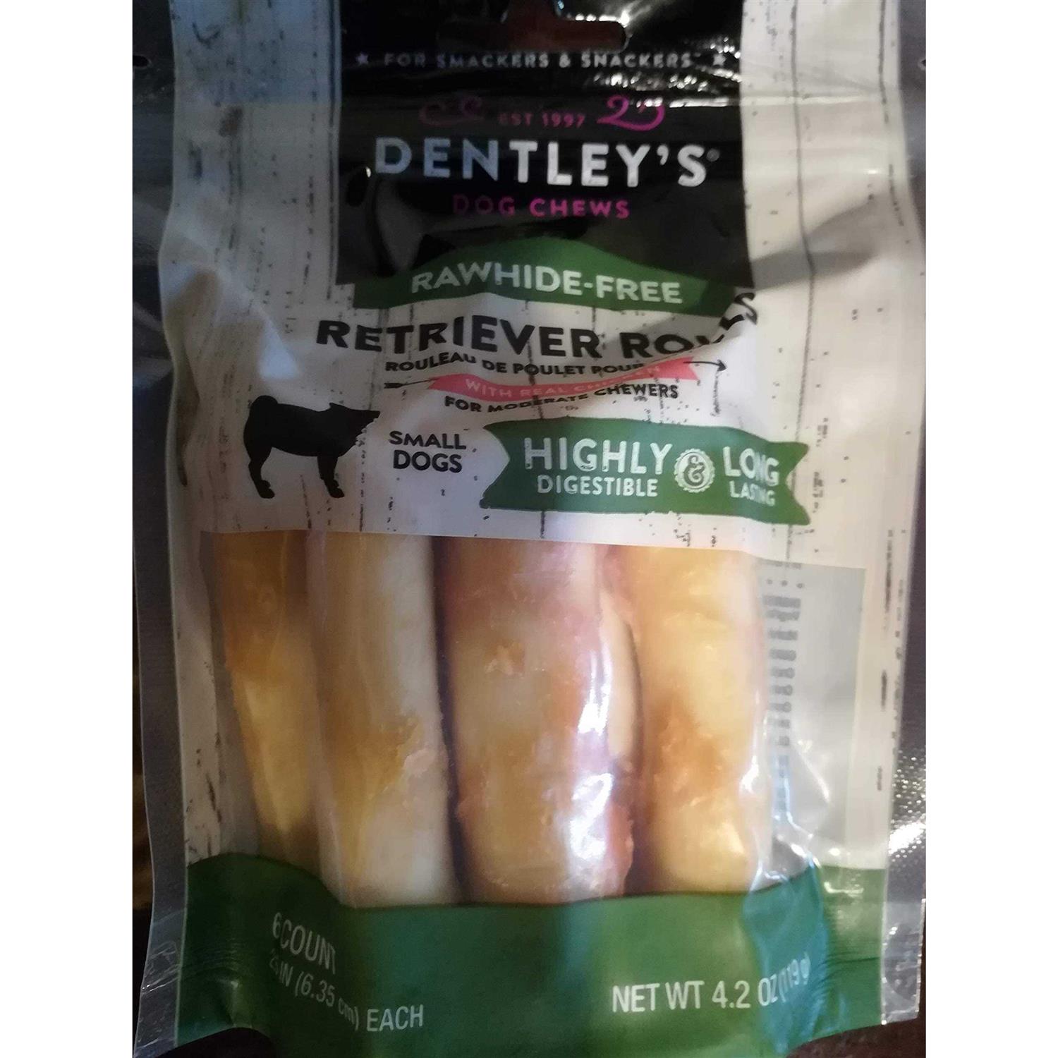 Dentley’s Rawhide-Free Retriever Rolls Small Dog Treats Chicken - Nail Gallerys