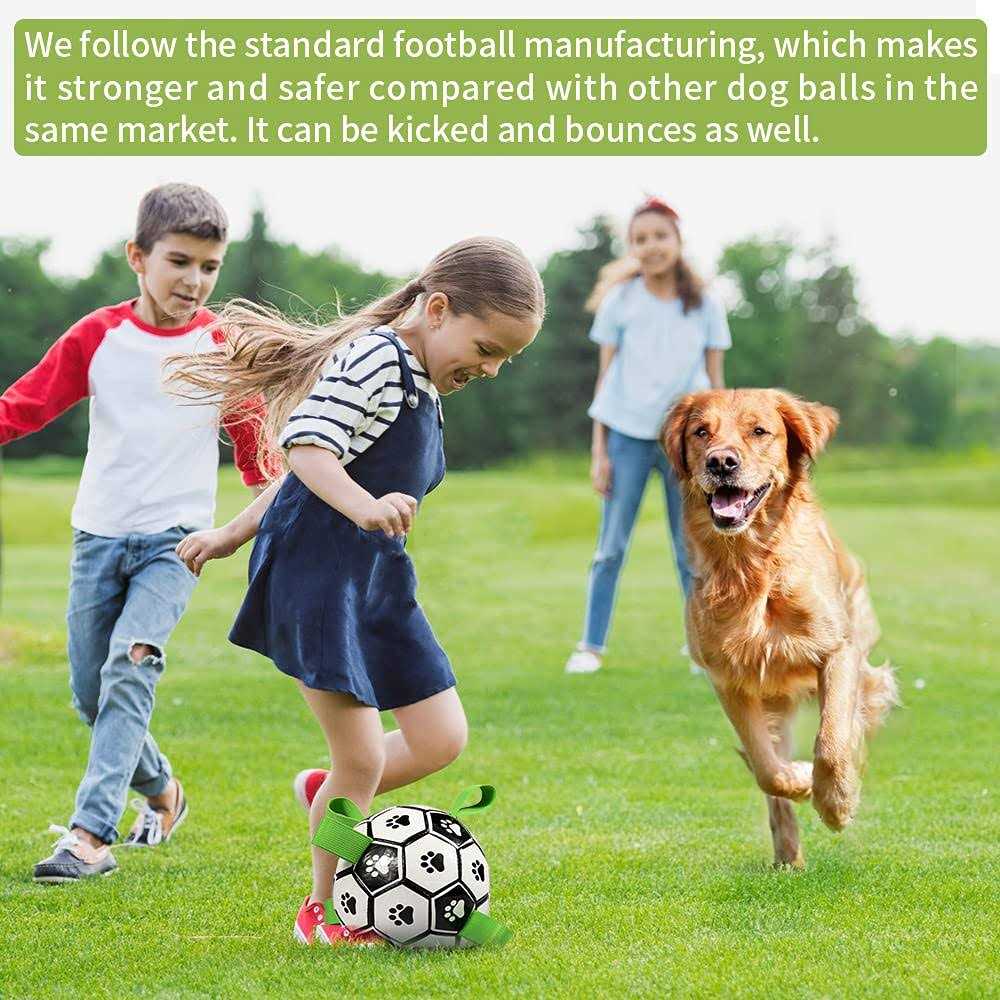 QDAN Dog Toys Soccer Ball with Straps Interactive Dog Toys for Tug of War - Nail Gallerys