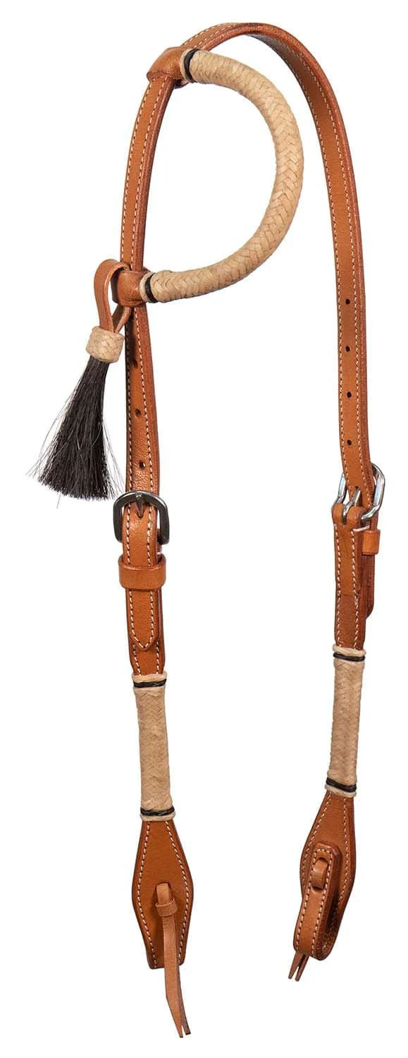 Buffalo Leather Natural Rawhide One Ear Headstall - Nail Gallerys