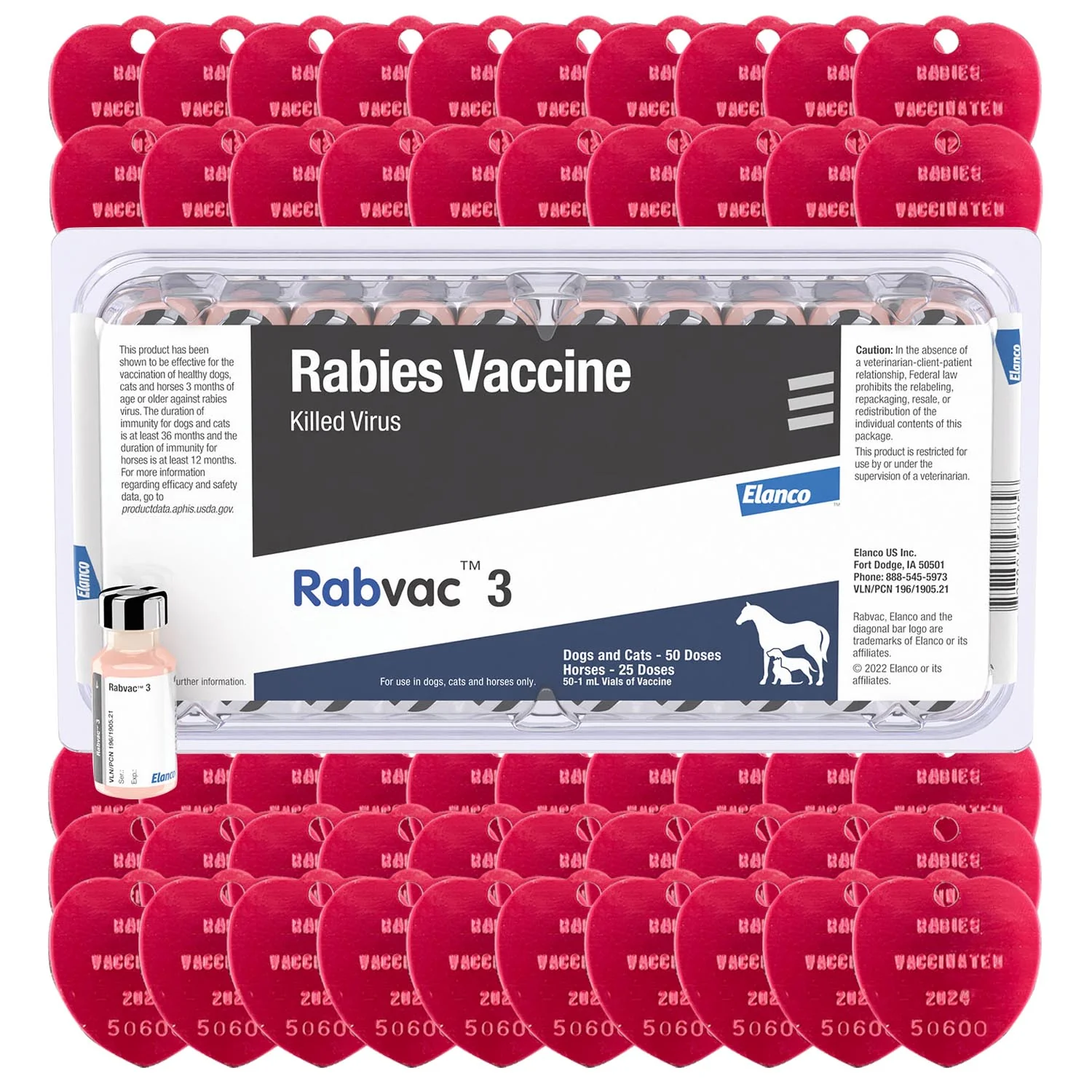 RabVac 3 Rabies Vaccine Kit with Tags - Nail Gallerys