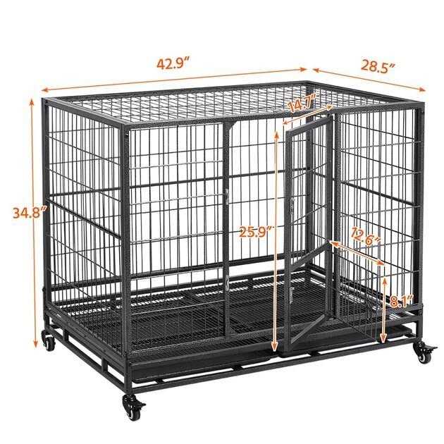 Yaheetech Wheels & Litter Pans Dog Crate - Nail Gallerys
