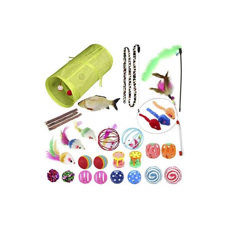 SunGrow Ferret Tunnel and Assorted Toys Variety Pack Interactive Kitten & Ferret Toys & Accessories - Nail Gallerys