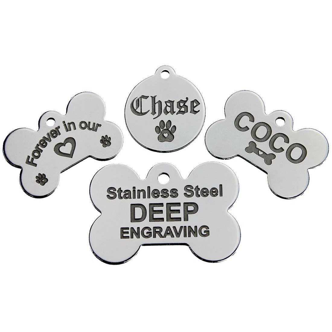 Pawsitively Pet Tags Stainless Steel Custom Deep Engraved Pet ID Tags Personalized Front and Back Dog Tags for Dogs and Cats - Nail Gallerys