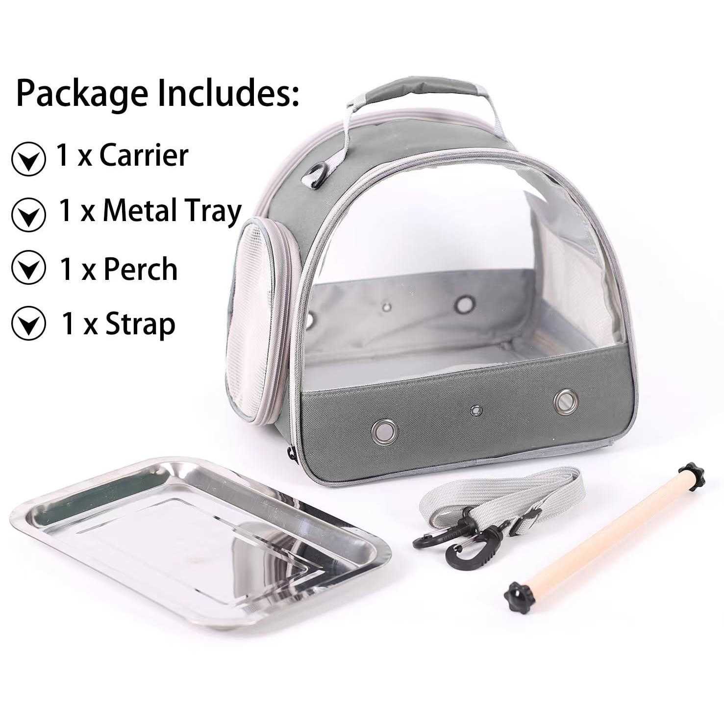 Halinfer Small Bird Cage, Portable Small Bird Parrot Parakeet Carrier with Standing Perch and Stainless Steel Tray - Nail Gallerys