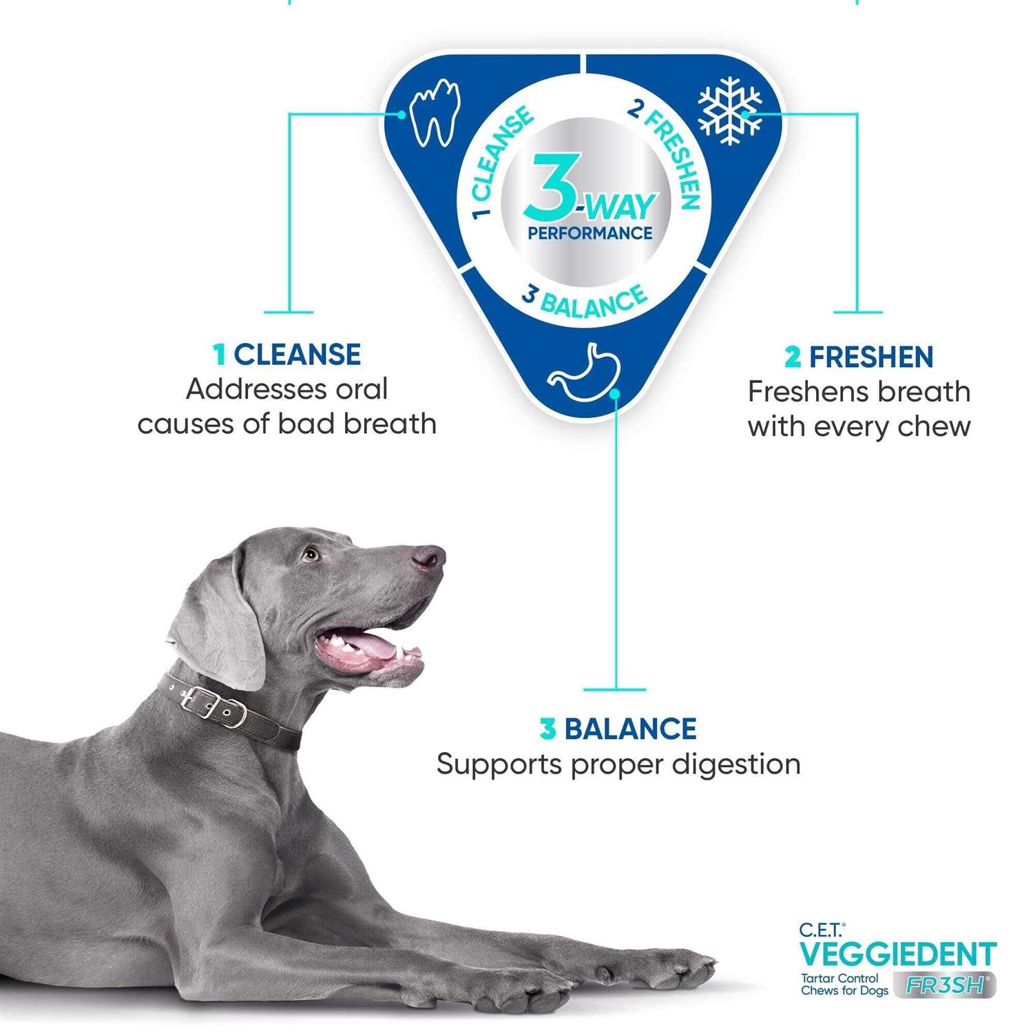 Virbac C.E.T. VeggieDent FR3SH Tartar Control Chews for Dogs - Nail Gallerys