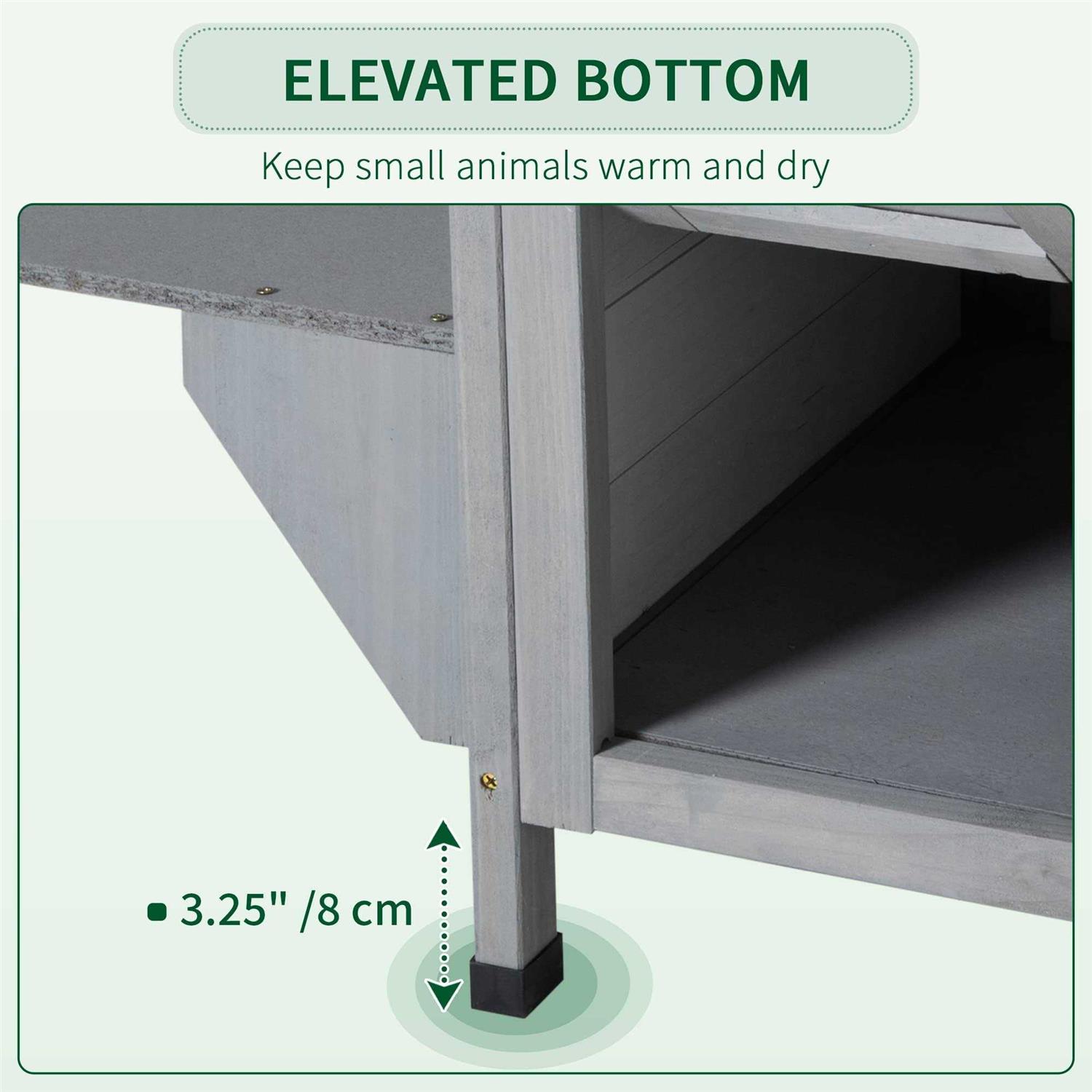 PawHut Wooden 2-Story Outdoor Cat House with Escape Door, Cat Openable Roof Platforms - Nail Gallerys