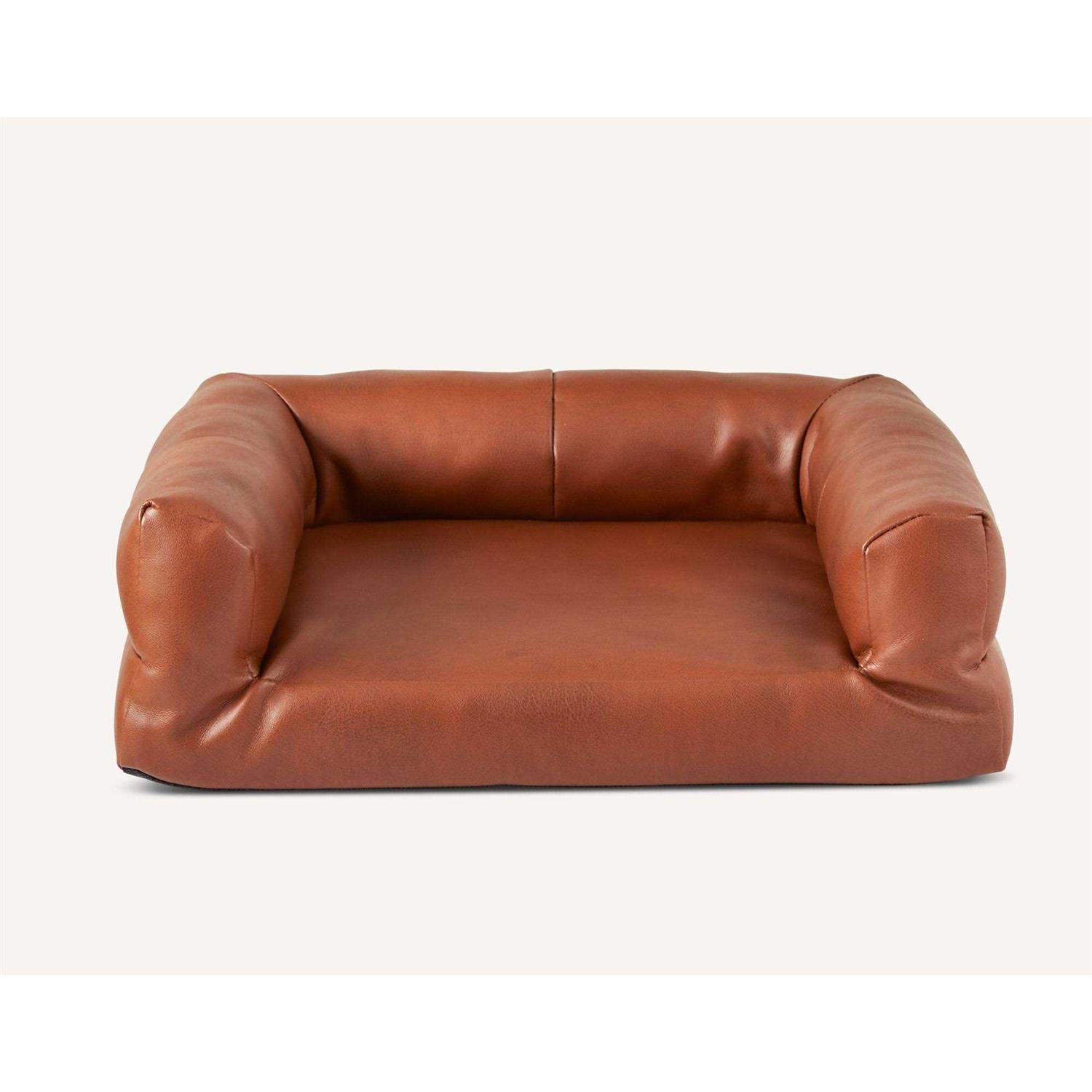 Nate & Jeremiah Faux Leather Brown Couch - Nail Gallerys