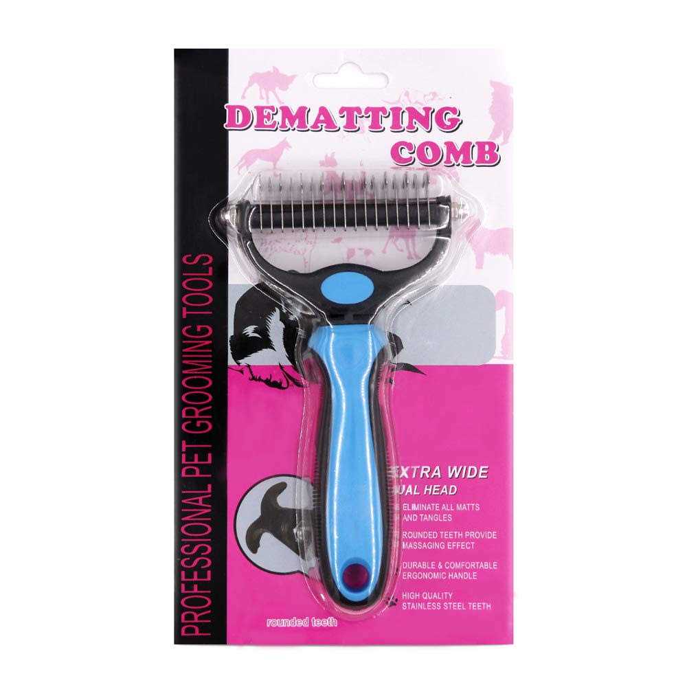 JASWELL Pet Grooming Tool 2 Sided Undercoat Rake for Dogs &Cats-Safe and Effective Dematting Comb for Mats&Tangles Removing-No More Nasty Shedding - Nail Gallerys