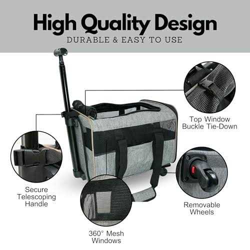 Pet Carrier with Wheels – Airline Approved – Rolling Pet Carrier – Soft Dog & Cat Travel Carrier - Nail Gallerys