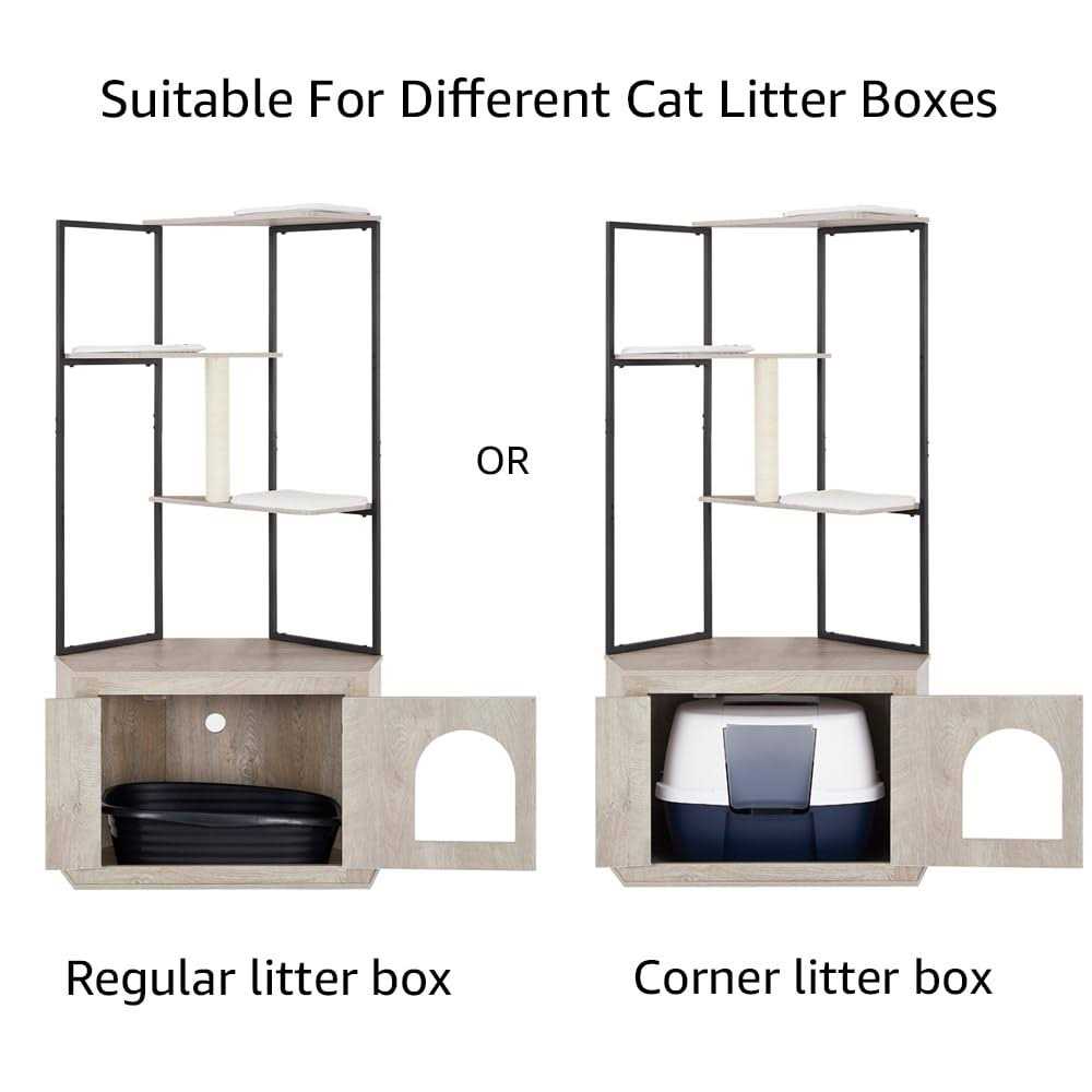 UniPaws Corner Box Enclosure with Cat Tree Tower Cat Litter - Nail Gallerys