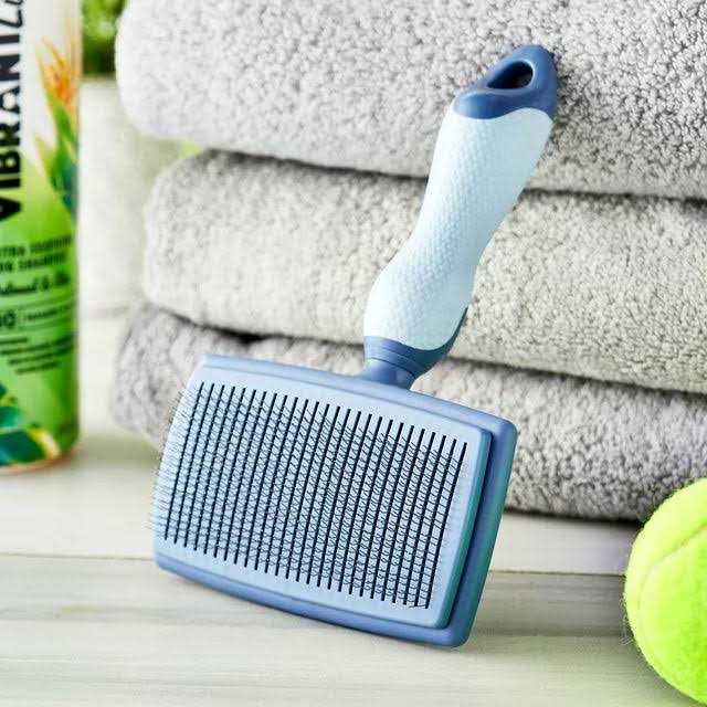 Vibrant Life Self Cleaning Dog Slicker Brush with Non-Slip Handle - Nail Gallerys