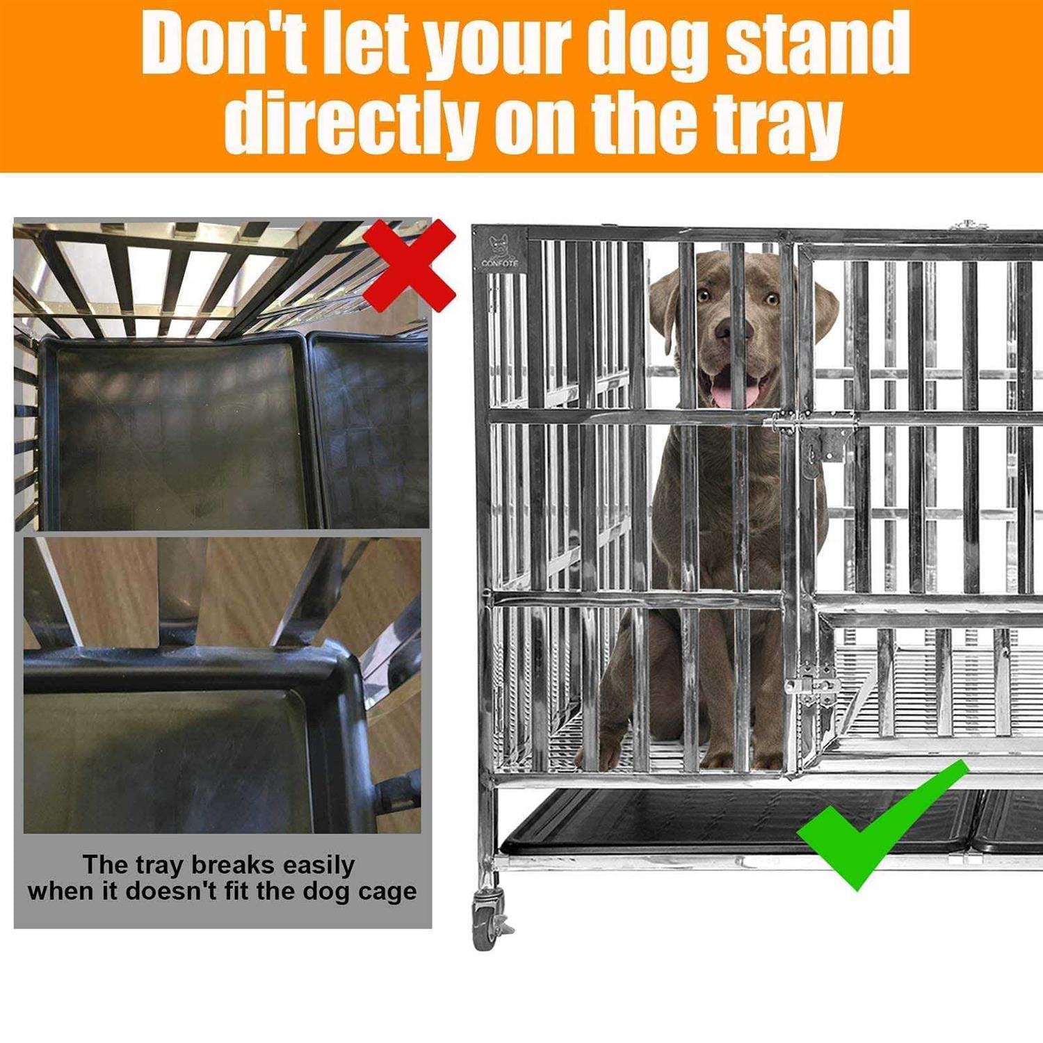 Confote Heavy Duty Stainless Steel Dog Cage Kennel Crate and Playpen for Training Large Dog Indoor Outdoor with Double Doors & Locks Design - Nail Gallerys