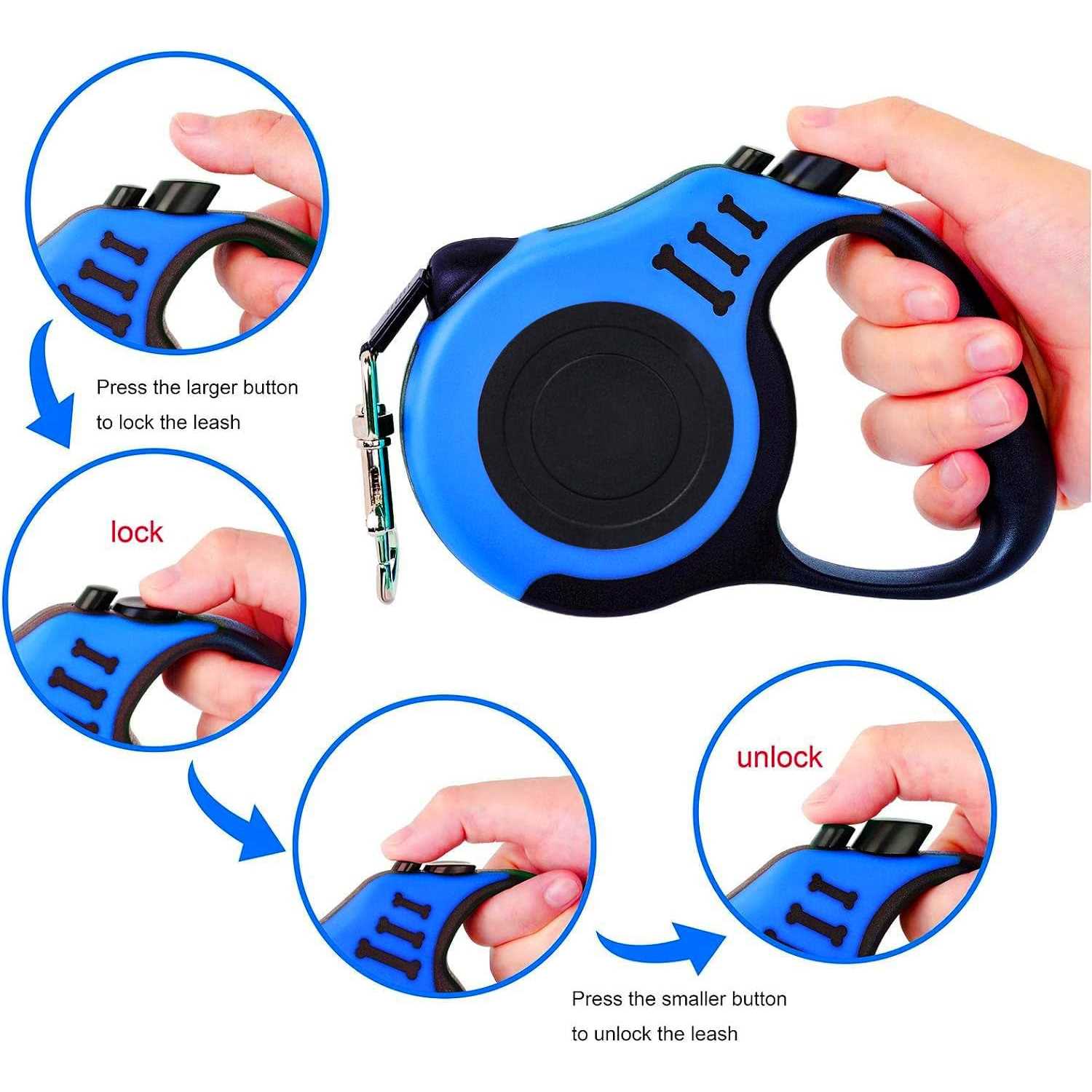 PETIMP Retractable Dog Leash Lightweight 16FT Leash - Nail Gallerys