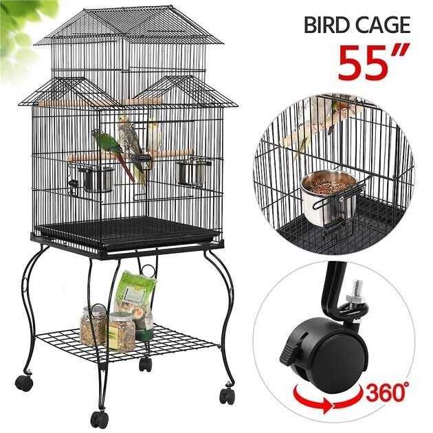 Yaheetech 55-in Triple Roof Rolling Bird Cage - Nail Gallerys