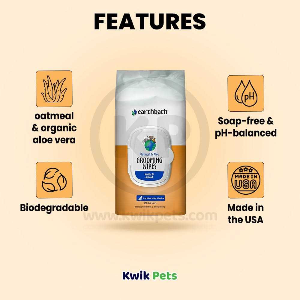 Earthbath Oatmeal Aloe Grooming Wipes - Nail Gallerys