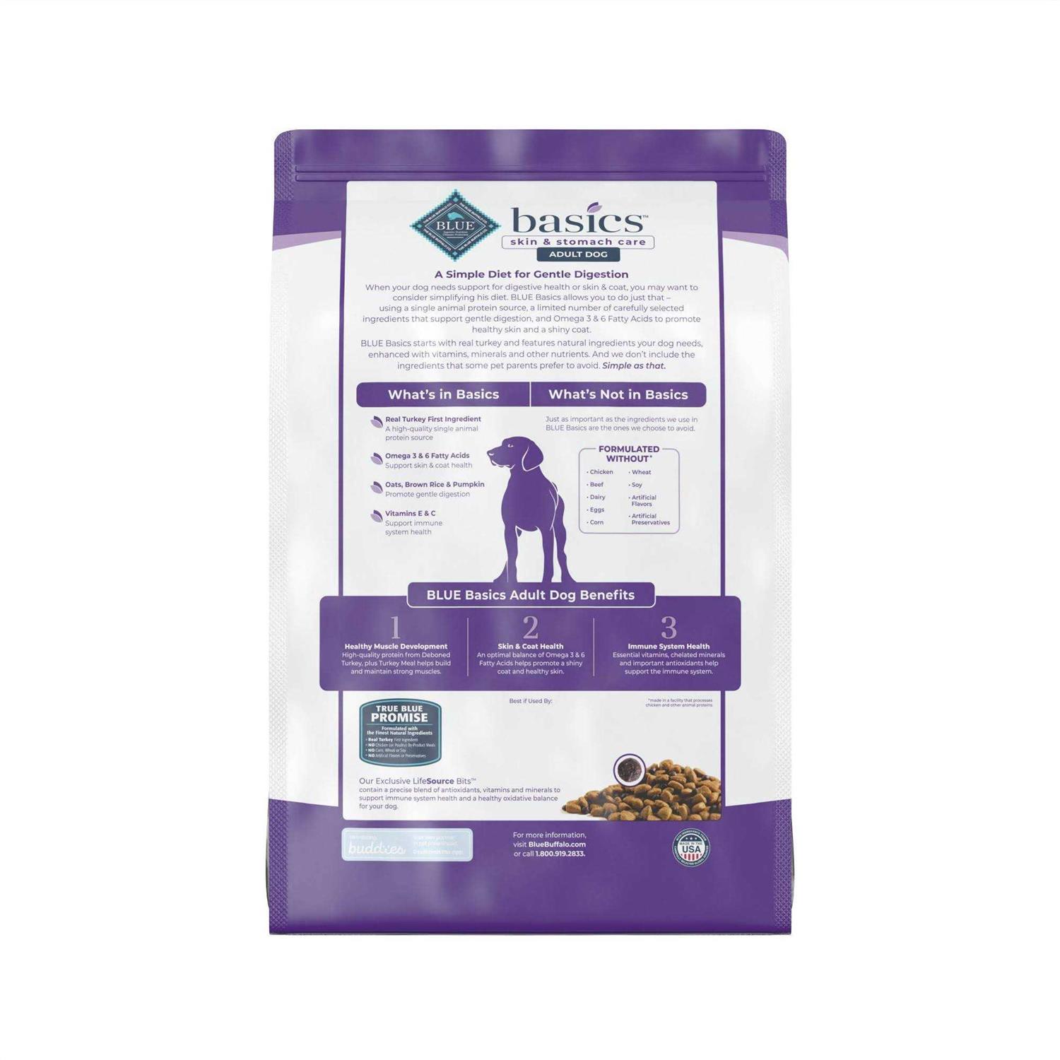 Blue Buffalo Basics Adult Skin & Stomach Care Turkey & Potato Recipe Dry Dog Food - Nail Gallerys