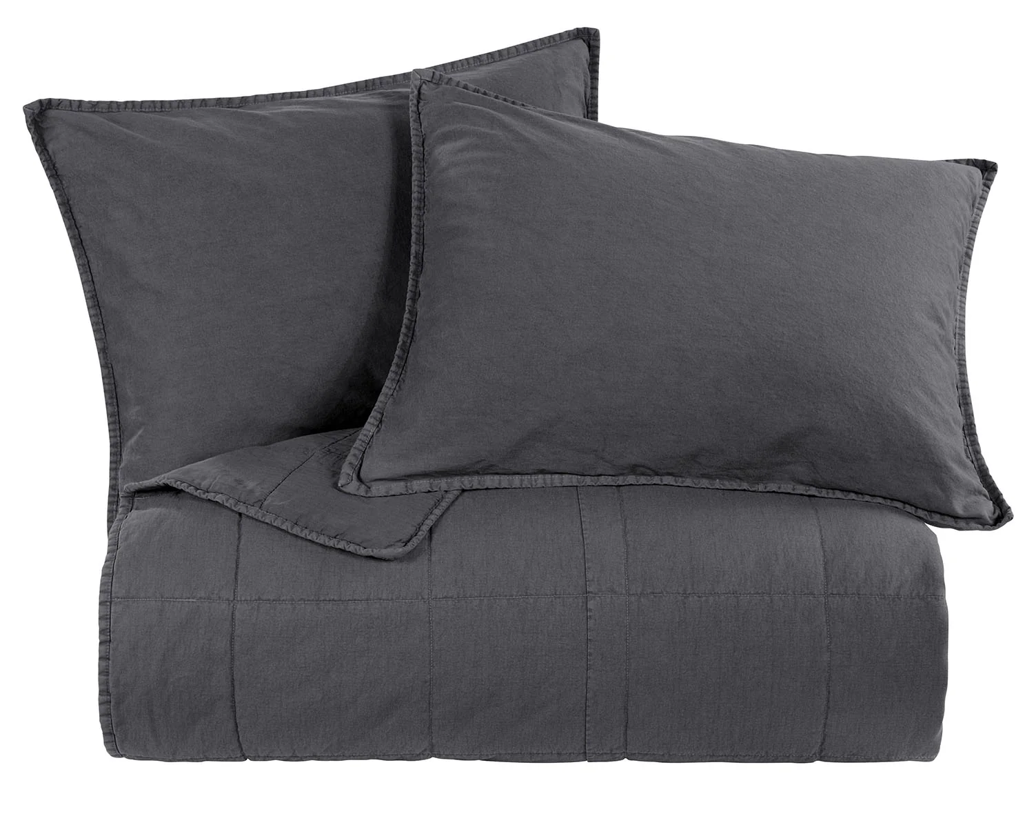 Stonewashed Cotton Velvet Quilt, Grey - Nail Gallerys