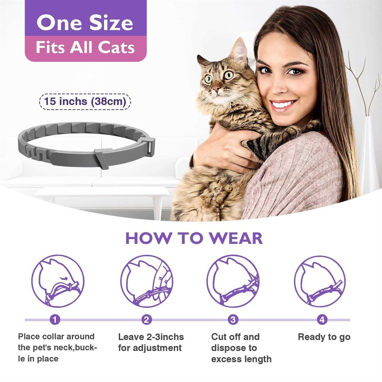 Tcllka 3 Pack Calming Collar Efficient Relieve Reduce Anxiety Stress Pheromones Calm Relaxing Comfortable Breakaway - Nail Gallerys