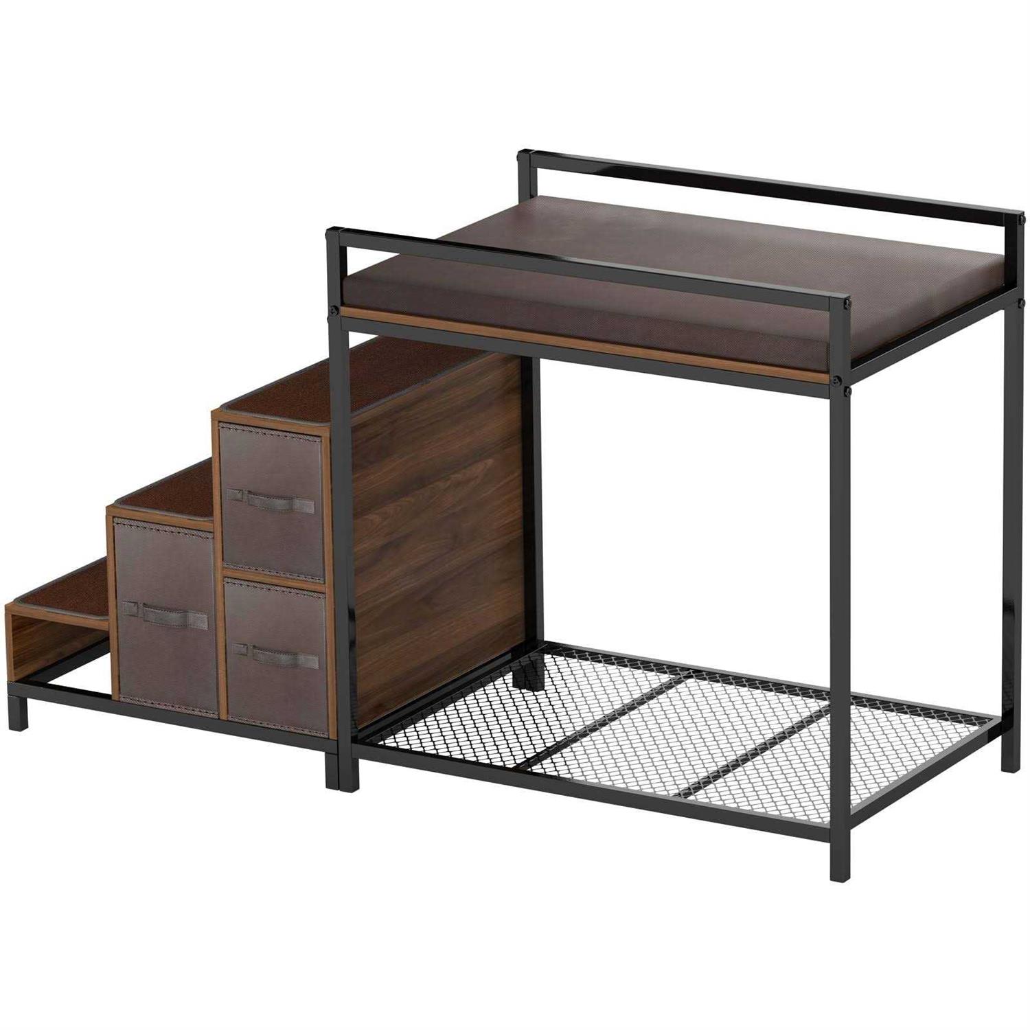 Gdlf Bunk Beds Window Perch for Dogs Bedside Lounge Elevated Dog Bed Multi-Level Platform with Foam Upholstery, Non-Slip Pad and Storage - Nail Gallerys