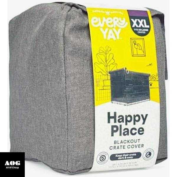 EveryYay Happy Place Blackout Grey Dog Crate Cover - Nail Gallerys
