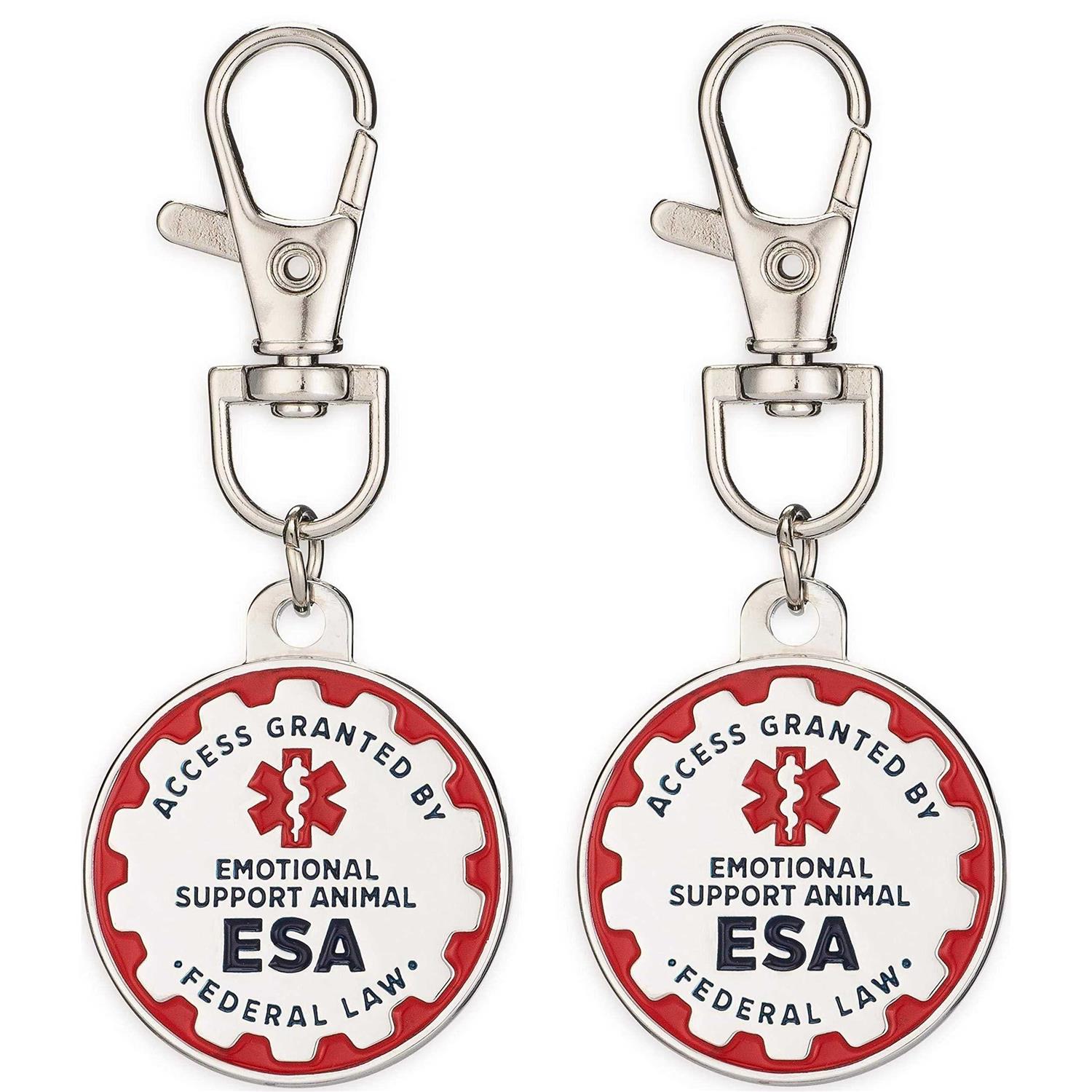 Industrial Puppy Emotional Support Dog Tag, 2 Pack Metal Pet ID Tags for Emotional Support Dogs, ESA, and Therapy Dogs - Nail Gallerys