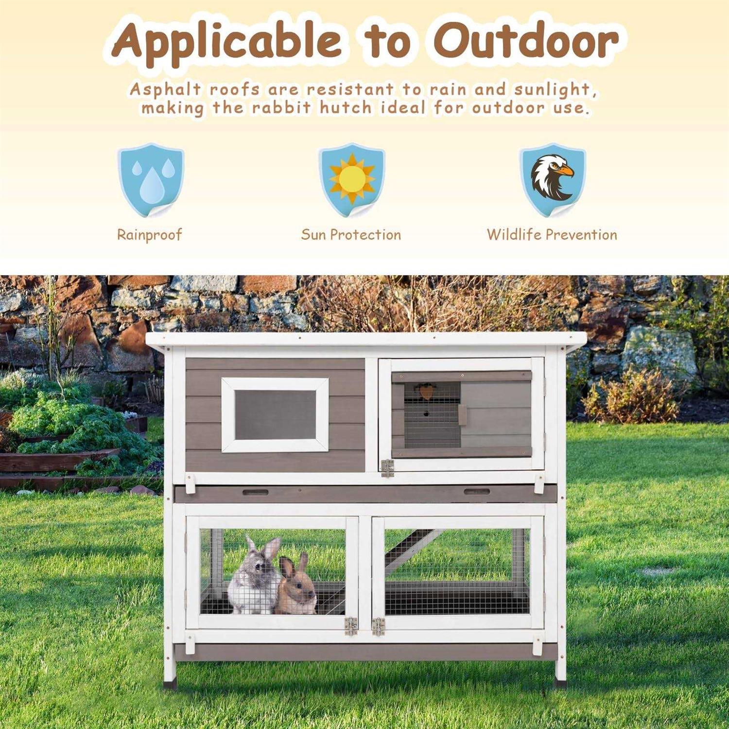 PetsCosset Rabbit Hutch Rabbit Cages Indoor Rabbit Hutch Outdoor Bunny Cage Rabbit Cage On Wheels Two Story Weatherproof Guinea Pig Cage for Small - Nail Gallerys