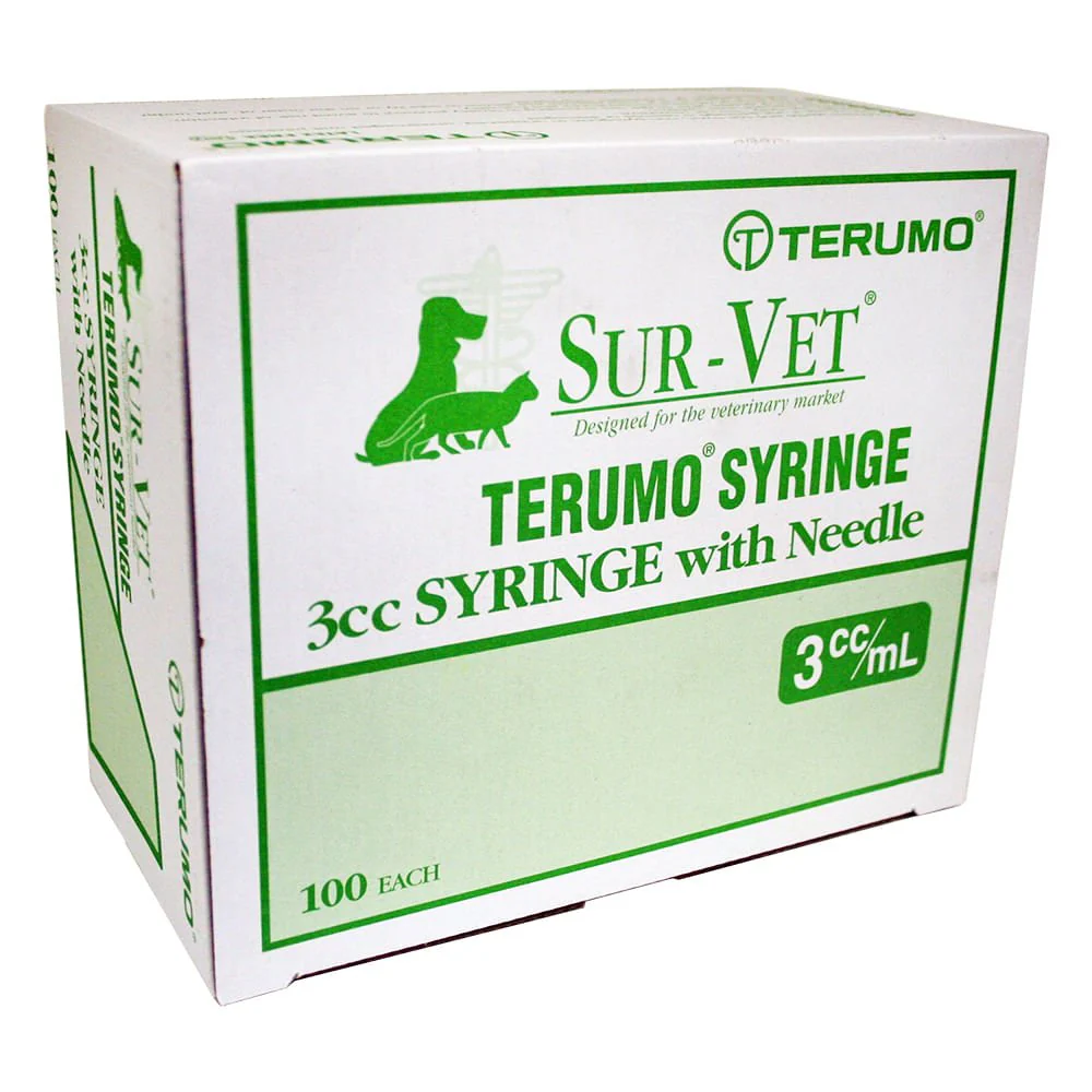 Terumo SUR-VET Luer Lock Syringe with Needle, 3 cc LL, 100 ct - Nail Gallerys