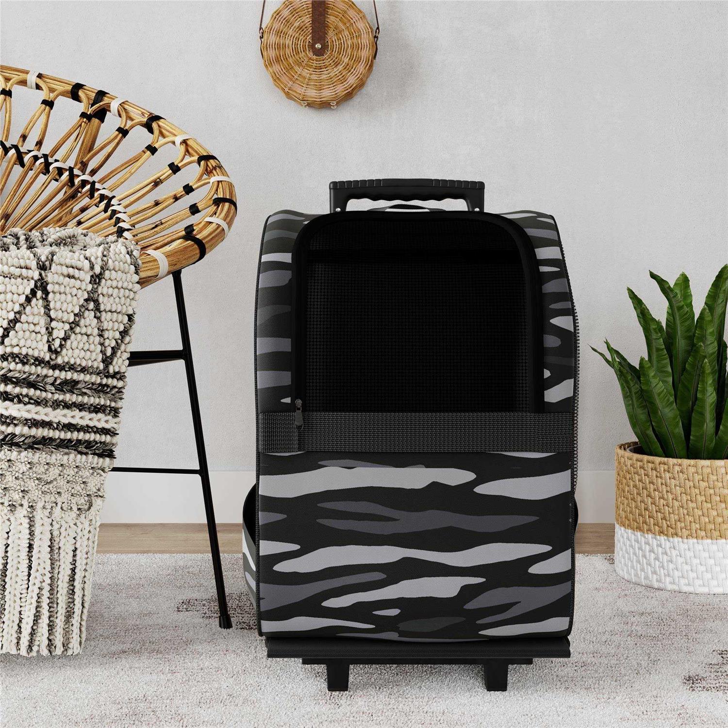 Ollie & Hutch Kaya Pet Carrier Trolley for Travel with Shock Absorbent Wheels, Breathable Mesh Opening for Dogs and Cats - Nail Gallerys