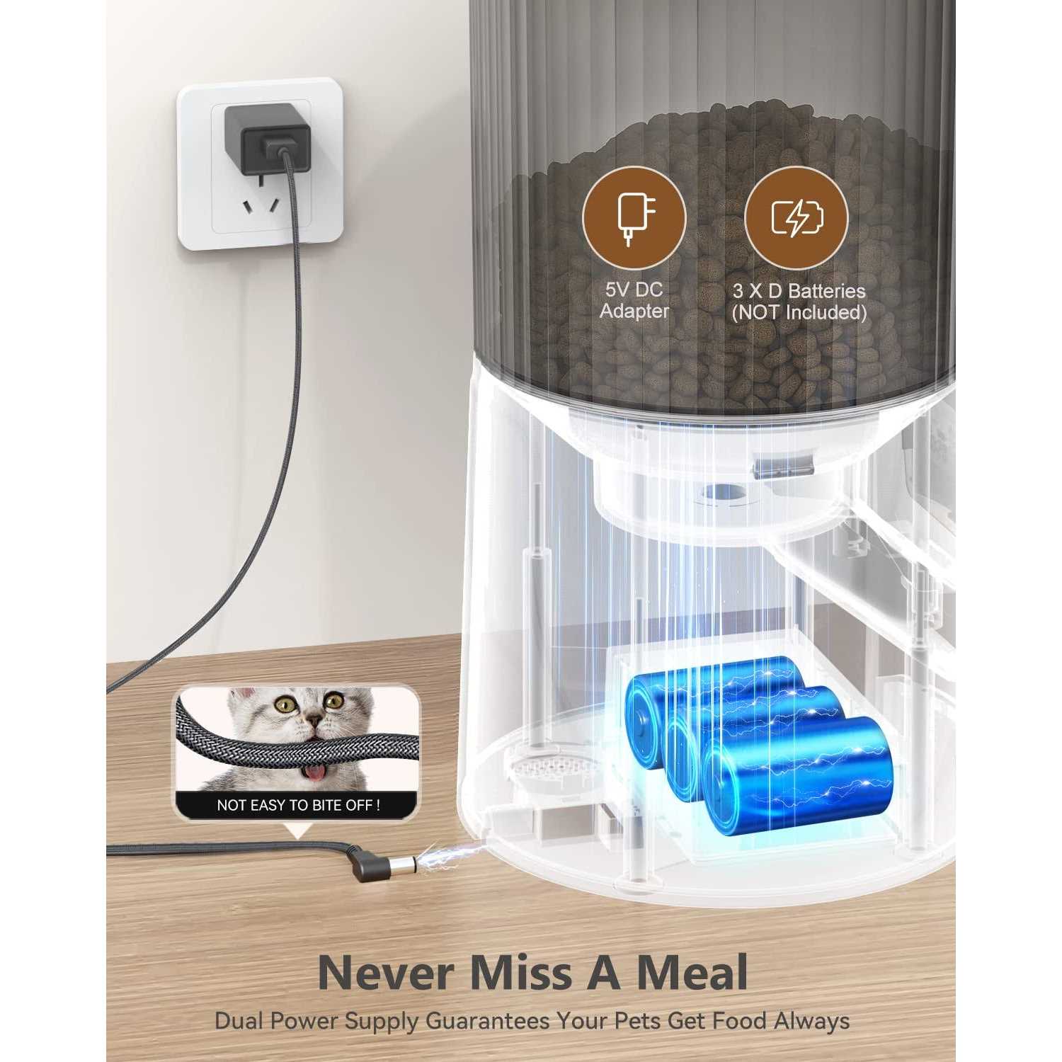 PETULTRA Automatic Cat Feeders, Timed Dog Feeder 4L Programmable Control 1-4 Meals Pet Dry Food Dispenser with Desiccant Bag for Cats and Small Medium - Nail Gallerys