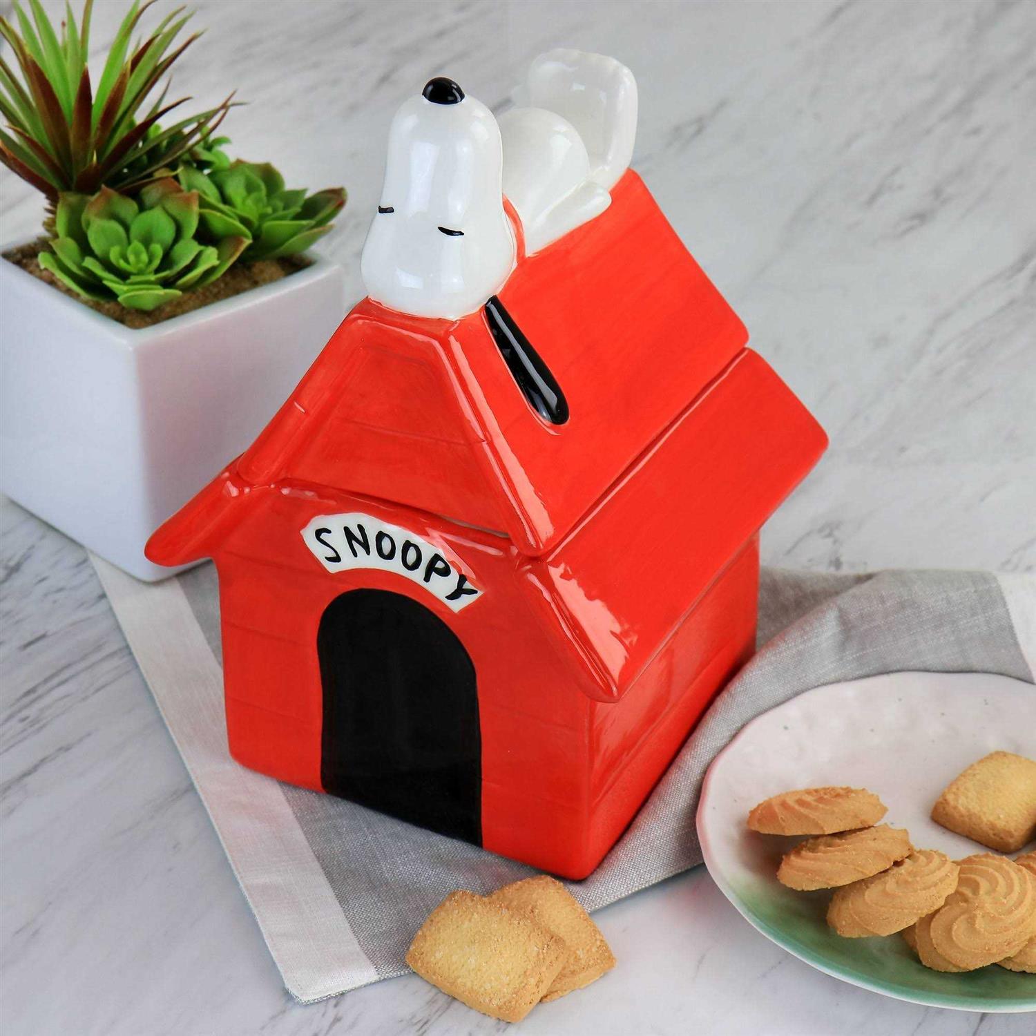 Gibson Peanuts Classic Snoopy 11.2 Dog House Durastone Cookie Jar - Nail Gallerys